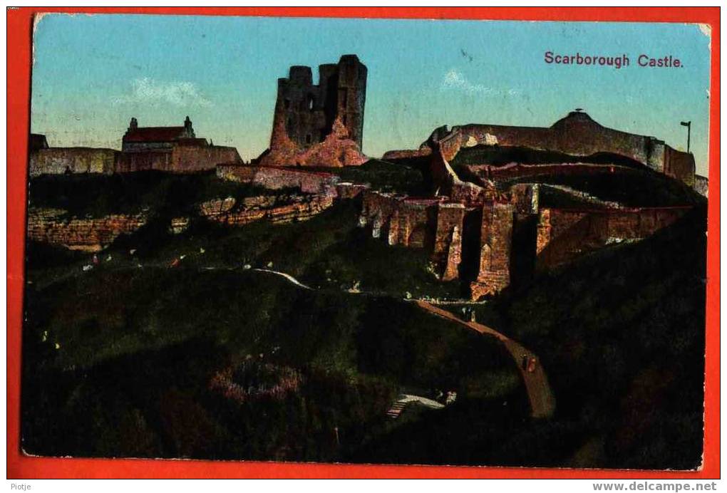 * Scarborough Castle * Vieux Carte Photo, Old, Oud, Kasteel, Château, Schloss, Burcht, Moyen Ages, Coloré - Scarborough