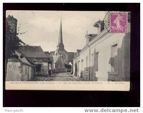 16993 Neuille Pont Pierre Rue Des Bouillons Clocher De L'église édit.ND N° 4  Belle Carte - Neuillé-Pont-Pierre
