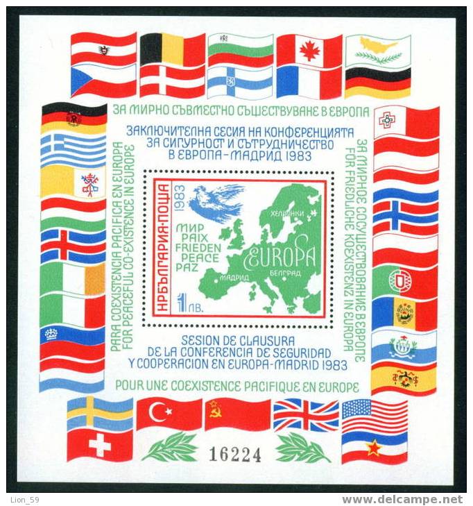 3265 Bulgaria 1983 EUROPA KSZE BLOCK ** MNH/ FLAG - Cyprus  /Konferenz  Zusammenarbeit Europa - Andere & Zonder Classificatie