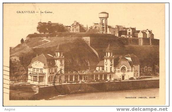 Chateau D Eau - Ref No 45- Granville - Le Casino - Petit Plan Chateau D Eau -bon Etat - Châteaux D'eau & éoliennes