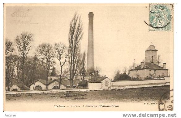 Chateau D Eau - Ref No 36- Reims - Ancien Et Nouveau Chateau D Eau    -bon Etat - Châteaux D'eau & éoliennes