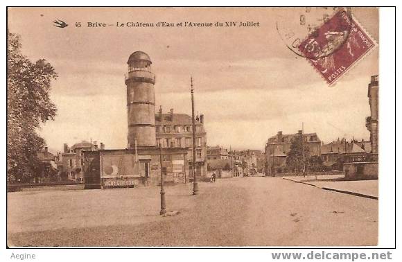 Chateau D Eau - Ref No 26-brive -le Chateau D Eau Et L Avenue Du Xiv Juillet   -bon Etat - Watertorens & Windturbines