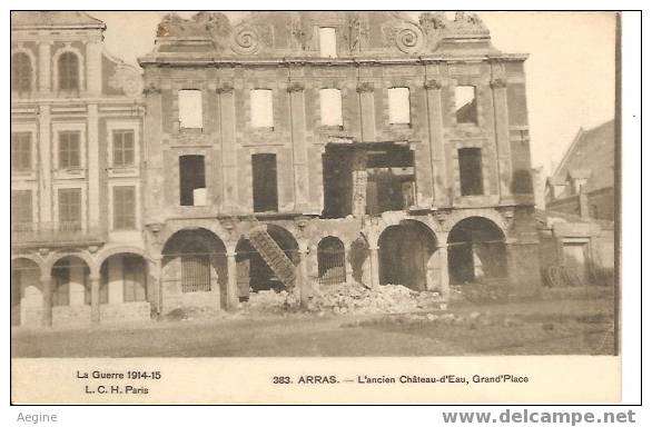 Chateau D Eau - Ref No 23- Arras -l Ancien Chateau D Eau - Guerre 1914-1915-    -bon Etat - Watertorens & Windturbines