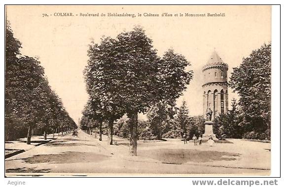 Chateau D Eau - Ref No 02- Colmar-bld Du Hohlandsberg, Le Chateau D Eau Et Monument Bartholdi   - Bon Etat - Châteaux D'eau & éoliennes