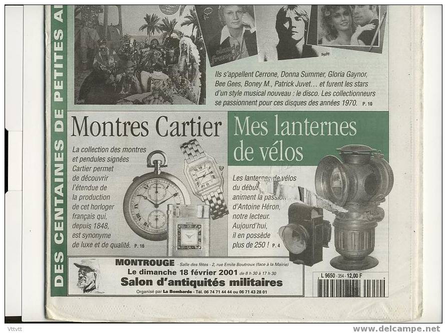 LA VIE DU COLLECTIONNEUR, N° 354, Février 2001 : Les Années Disco, Montres Cartier, Lanternes De Vélos - Trödler & Sammler