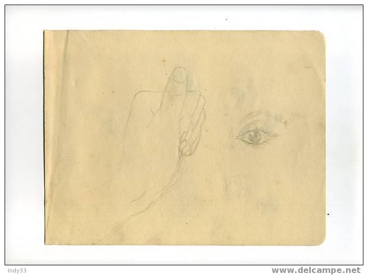 - ETUDE ANATOMIE. DESSIN PROVENANT D´UN CARNET DE CROQUIS FAITS A ALGER EN 1941 . - Zeichnungen