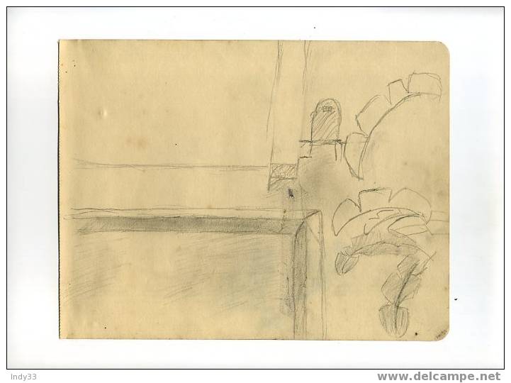 - ALGER , LE BARDO ? .DESSIN PROVENANT D´UN CARNET DE CROQUIS FAITS A ALGER EN 1941 . - Dessins