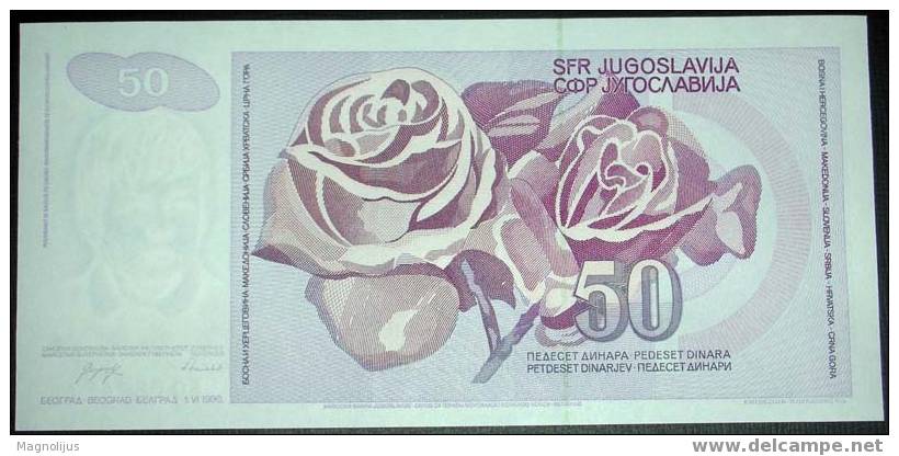 Yugoslavia,Banknote,Paper Money,Inflation,50 Dinars - Yougoslavie