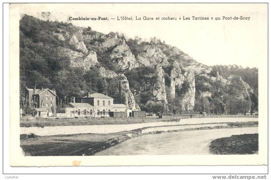 Combain-au-Pont: L´Hôtel , La Gare Et Rochers - Comblain-au-Pont