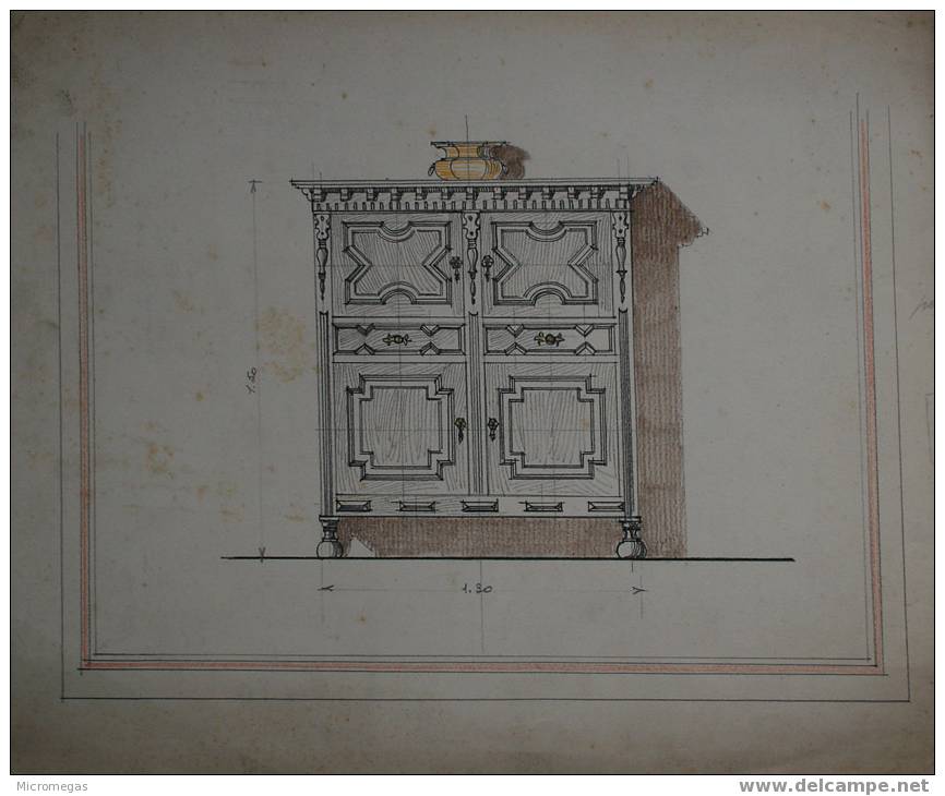 Dessin Ancien D´ébénisterie - Zeichnungen