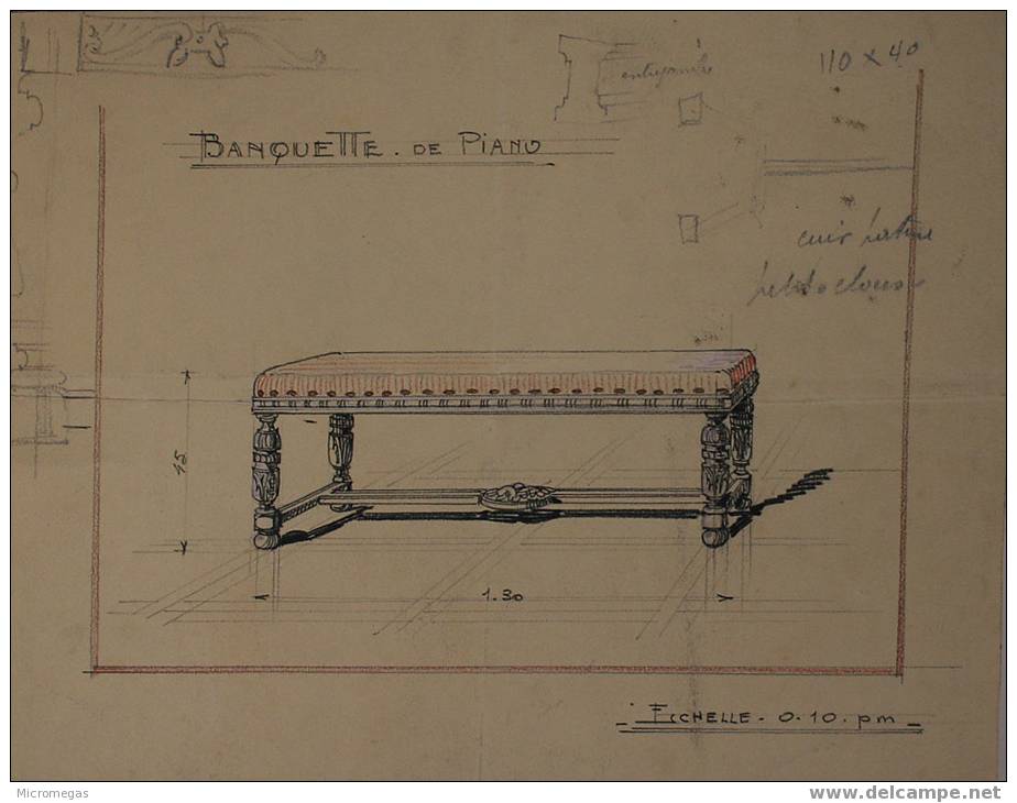 Dessin Ancien D´ébénisterie - Dessins