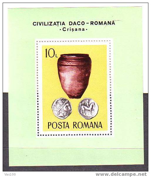 ROMANIA  1976  Archaeology  **BLOCK   Mi  Nr.131,  MNH, OG. - Prehistory