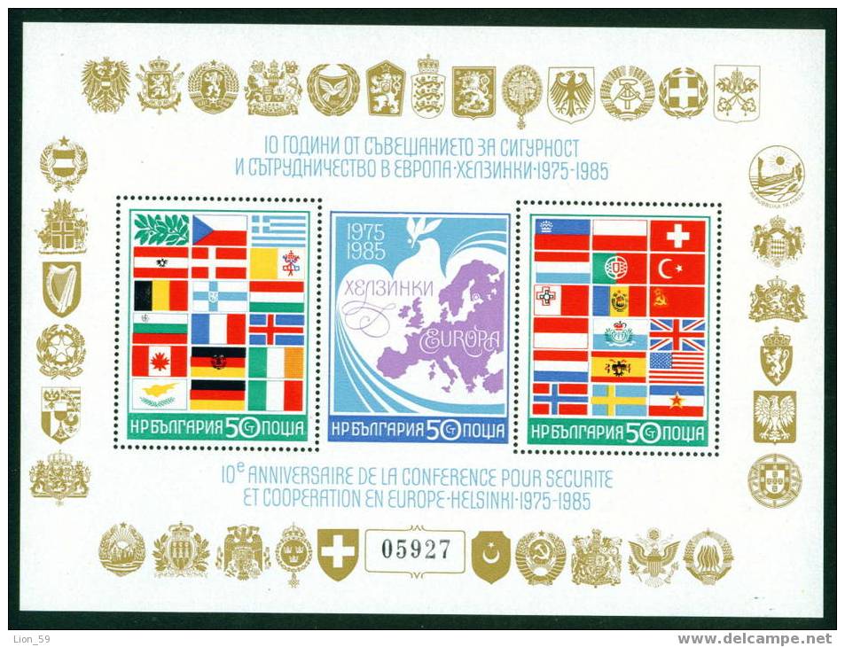 3372 Bulgaria 1985 EUROPA KSZE BLOCK  ** MNH /Jahrestag Der Unterzeichnung Der KSZE-Schlussakte, Helsinki. - Other & Unclassified