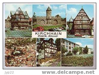 Jolie CP Allemagne Kirchhain Bezirk Kassel - Multivue - Château Maisons à Colombages Vue Aérienne .... A Circulée - Kassel