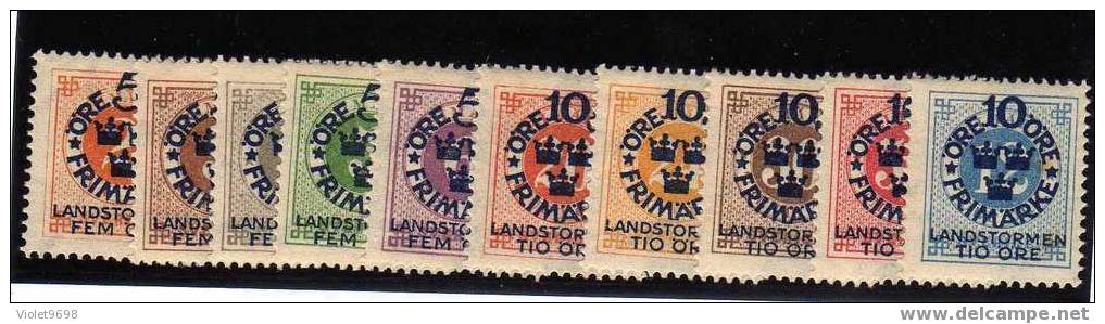 SUEDE: TP N° 76/85 * - Unused Stamps
