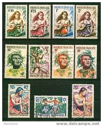 Polynesie 1958  N 1 à 11 Serie Compl. 11 Val. Neuf X Et Obl. - Unused Stamps