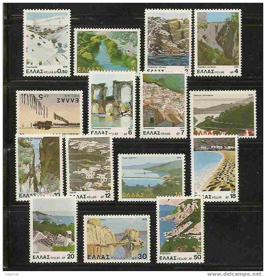 GREECE - Complete 1979 LANDSCAPES And SITES Set- Yvert # 1365/79 - MINT (NH) - Neufs