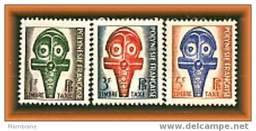 Polynesie  Timbre Taxe 1.2.3 (neuf Avec Trace Char. Legere) X - Timbres-taxe