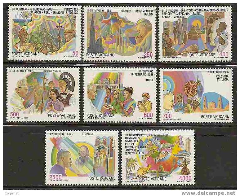 POPE JHON PAUL II  - MINT (NH) - TRIPS AROUND THE WORLD - Yvert 817/824 - Catalogue Value Euros 35.00 - Unused Stamps