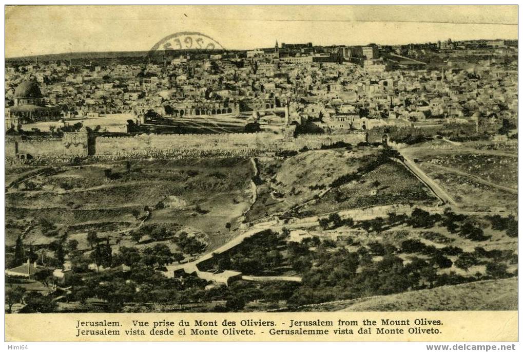 JERUSALEM .  VUE PRISE DU MONT DES OLIVIERS  . - Palästina