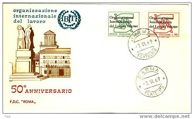 ITALIA FDC "ROMA"  1969  ORGANIZZAZIONE INTERNAZIONALE DEL LAVORO - ILO