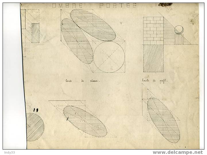 - DESSIN ANCIEN D´ELEVE : OMBRE PORTEE . FRAGMENT . - Dibujos