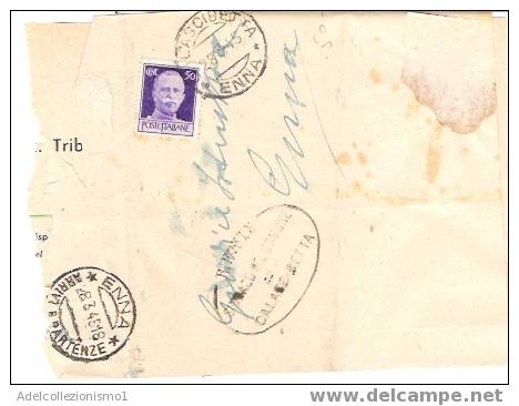597)lettera Con 50c.imperiale Senza Fasci Da Calascibetta A Enna Il 28-3-1945 - Marcophilie