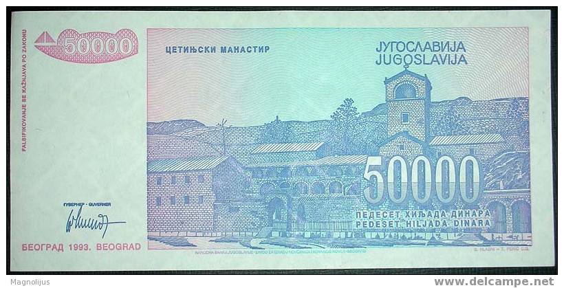 Yugoslavia,Banknote,Paper Money,Inflation,50.000 Dinars,1993. - Yugoslavia