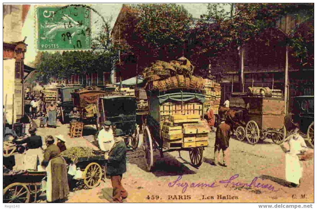 Paris - Les Halles - Reproduction. - Taxis & Fiacres