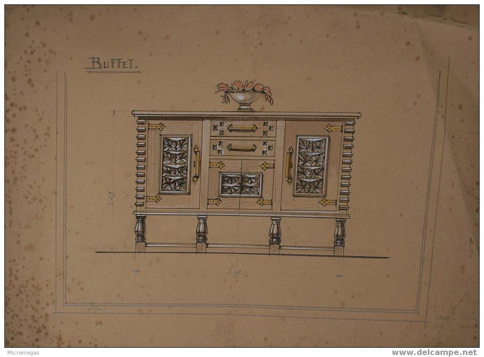 Dessin Ancien D´ébénisterie - Dessins