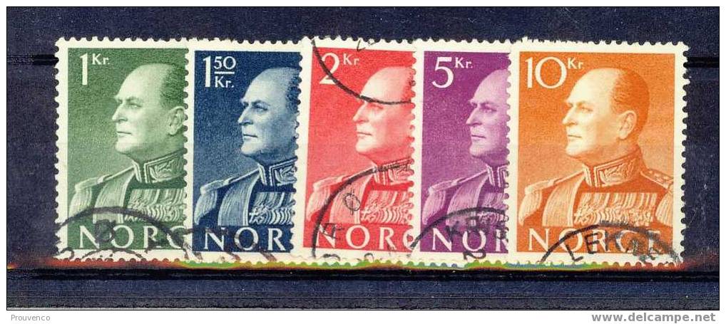 NORVEGE  NORGE NORWAY  1958  ROI OLAV V     YT 386 A 390 TB - Used Stamps