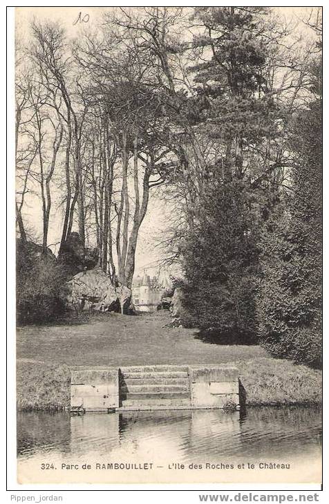 78 RAMBOUILLET * L’Ile Des Roches Et Le Château * Belle CPA écrite En 1917 - Rambouillet (Schloß)