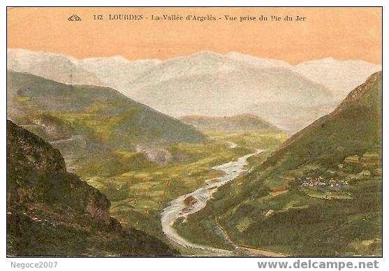 Lourdes "environs" La Vallée D´argelés  Belle Carte Couleur Des Années 1900 - Argeles Gazost