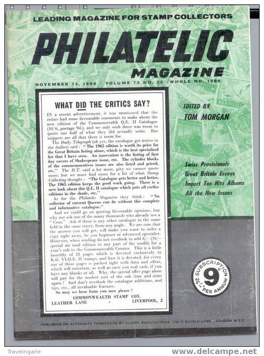 Philatelic Magazine Vol. 72 No. 23 1964 - English (from 1941)