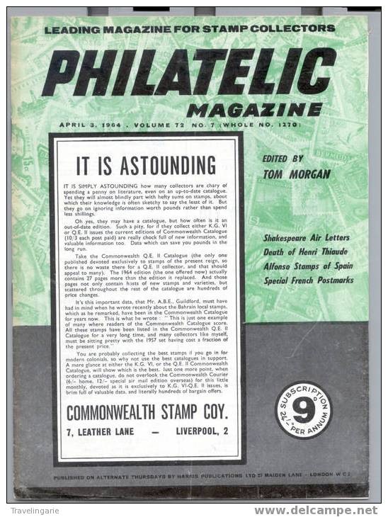 Philatelic Magazine Vol. 72 No.7 1964 - Engels (vanaf 1941)