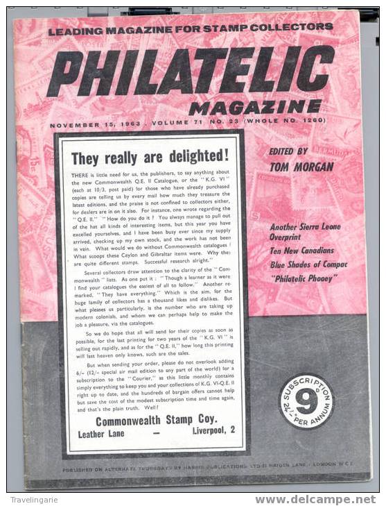 Philatelic Magazine Vol. 71 No. 23 1963 - English (from 1941)