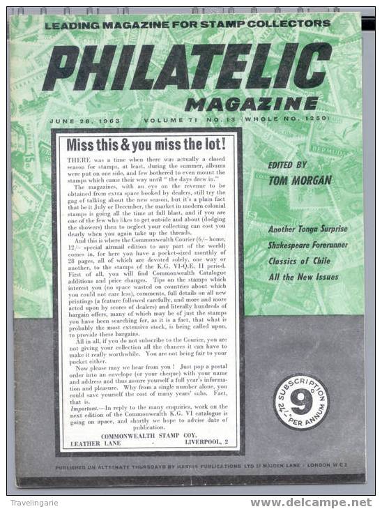 Philatelic Magazine Vol. 71 No. 13 1963 - Anglais (àpd. 1941)