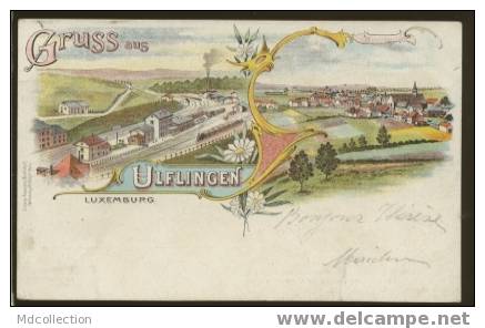 LUXEMBOURG Trois-Vierges Gruss Aus Ulflingen La Gare + Vue Générale (carte Couleur 1899) ULFLINGEN  BELLE CARTE RARE - Ulflingen