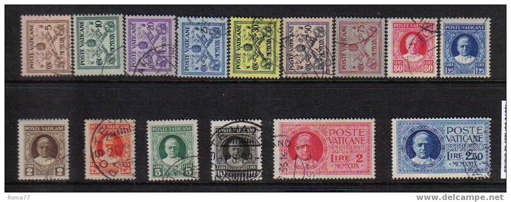 V7 - VATICANO 1929: Conciliazione Serie Usata N. 1/13 + Espressi - Used Stamps