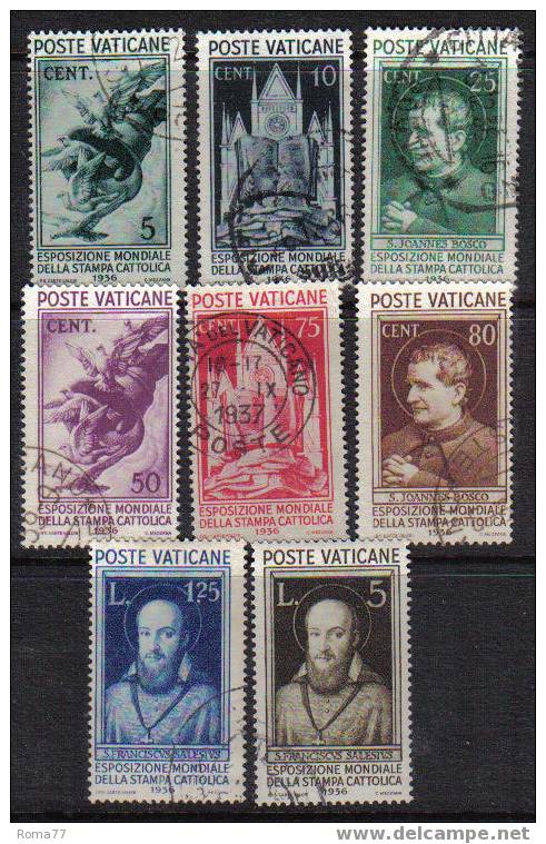 V10 - VATICANO 1936: Stampa Cattolica Serie N. 47/54 Usata - Oblitérés