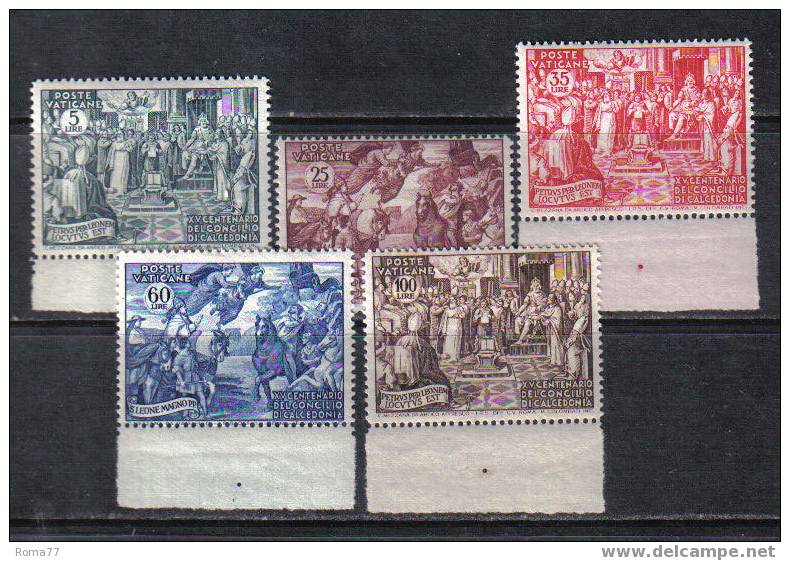 V15 - VATICANO 1951: Concilio Di Calcedonia Serie N. 149/153 *** - Unused Stamps