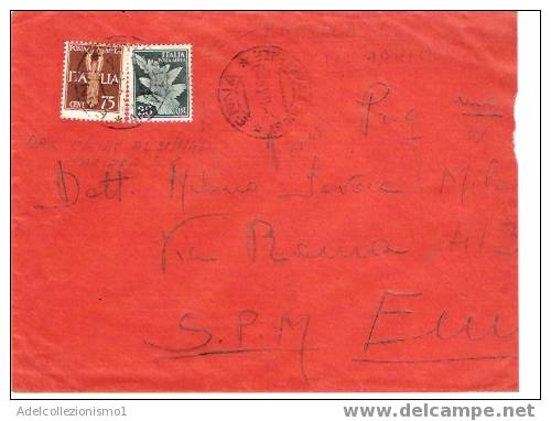604)lettera Con25c. E 75c. Imperiale Aerea Dacatania A Enna Il 8-4-1945 - Poststempel