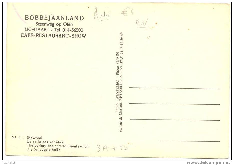 Lichtaart: Bobbejaanland , Showzaal-zie 2 Scans - Kasterlee