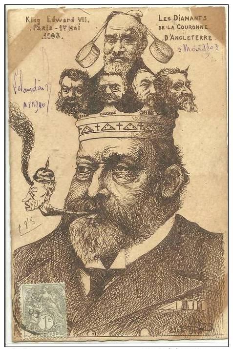 Illustrateurs Signés,ORENS, Les Diamants De La Couronne D´Angleterre, King Edouard VII , Paris1er Ma 1903, Scan Recto-Ve - Orens