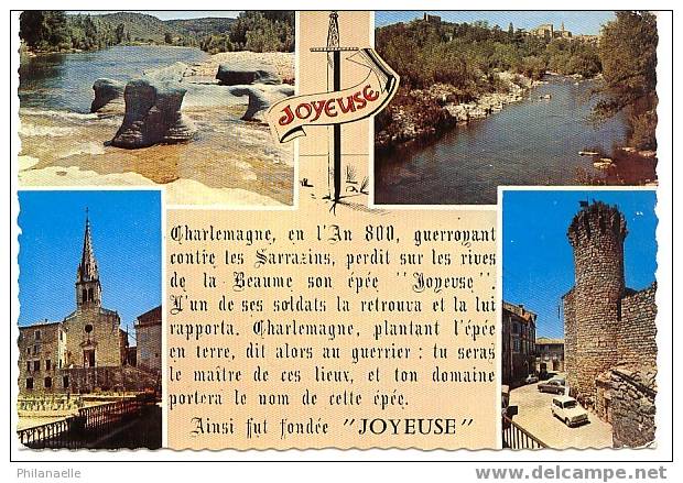 JOYEUSE Les Bords De La Beaume, L'Eglise Et La Tour Charlemagne - Joyeuse
