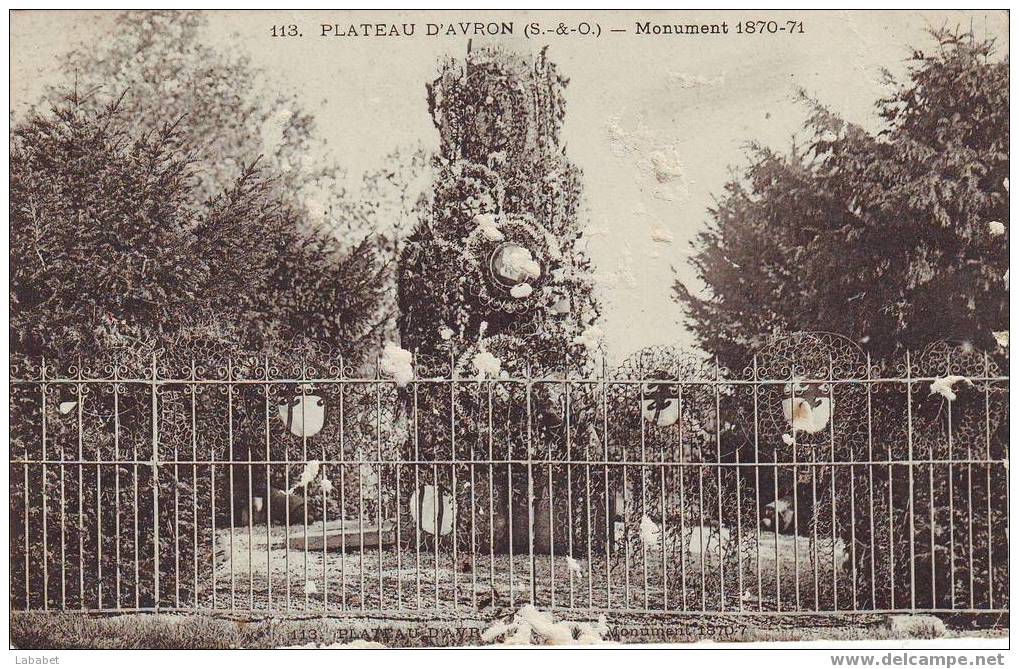 NEUILLY  PLAISANCE   PLATEAU D AVRON MONUMENTN° 113 - Neuilly Plaisance