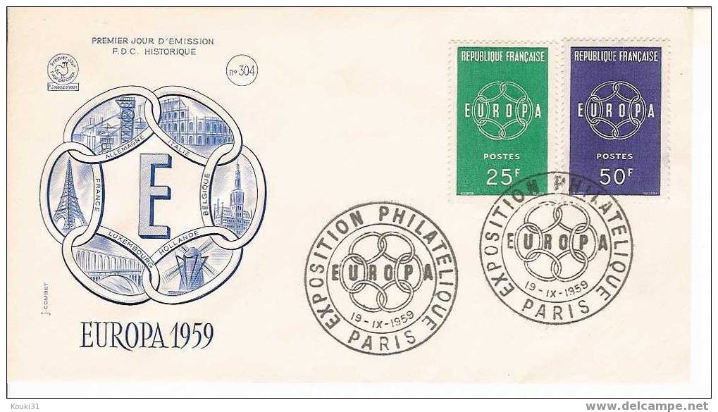 France FDC YT 1218/9 : Exposition Philatélique à Paris - 1959