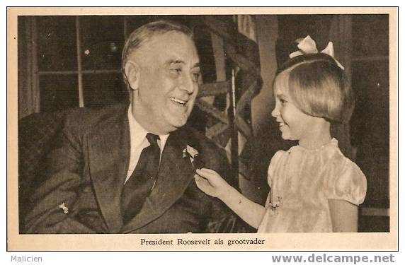 GUERRE 1939-1945- Ref No 74-president Rossevelt Als Grootvader    - Bon Etat - Guerre 1939-45
