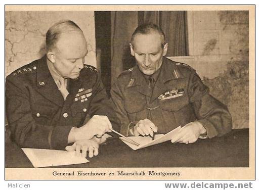 GUERRE 1939-1945- Ref No 72- General Eisenhower Et Marechal Montgomery  - Bon Etat - Guerre 1939-45