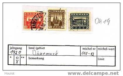 Danemark Mi. N° 110 / 12 Vereinigung Nordschleswig Mit Danmark 1920 Gestempelt - Gebraucht